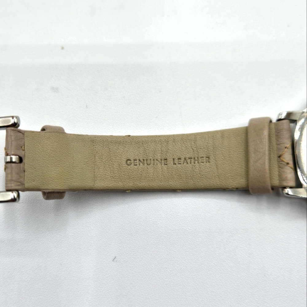 KATE SPADE Genuine Leather Watch Silver Metal Framed Face Taupe Leather - Picture 6 of 9